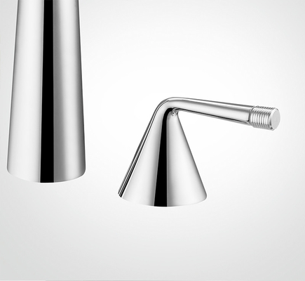 Three Hole Basin Brass Lavatory Faucets Hot And Cold Water Mixer