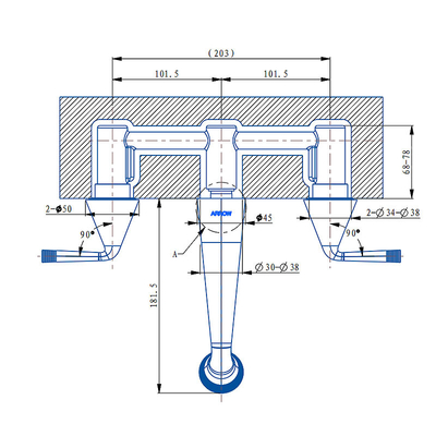 52mm 3 Hole Hot And Cold Water Faucet Contemporary