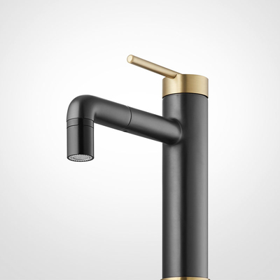 Matte Black Single Handle Bathroom Basin Faucet 50mm Contemporary