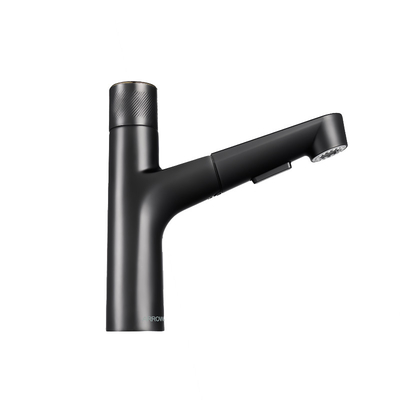 Matte Black Bathroom Brass Basin Faucets 207mm Height Polished Surface