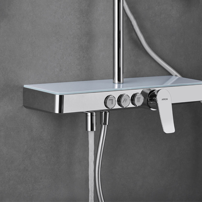 Brass Wall Mounted Rainfall Shower Head System Polished Chrome