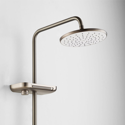 Modern Round Thermostatic Shower Wall Mount Shower Head Grey Color