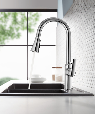 450.3mm 275.5mm Kitchen Mixer Faucet With Sprayhead Swivel Spout