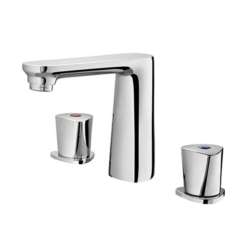 Two Handle Widespread Bathroom Faucet Chrome Deck Mounted